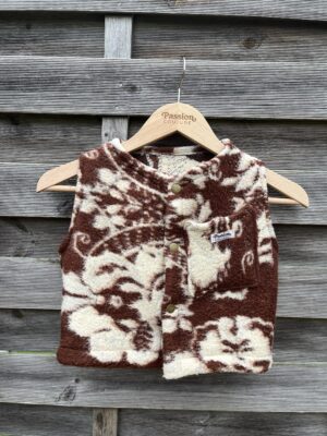 Le gilet enfant marron et blanc