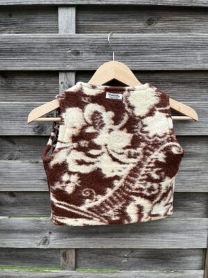 Le gilet enfant marron et blanc