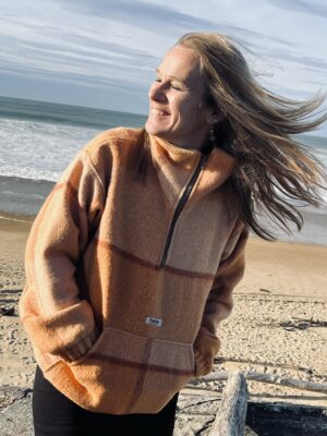 La polaire orange carreaux