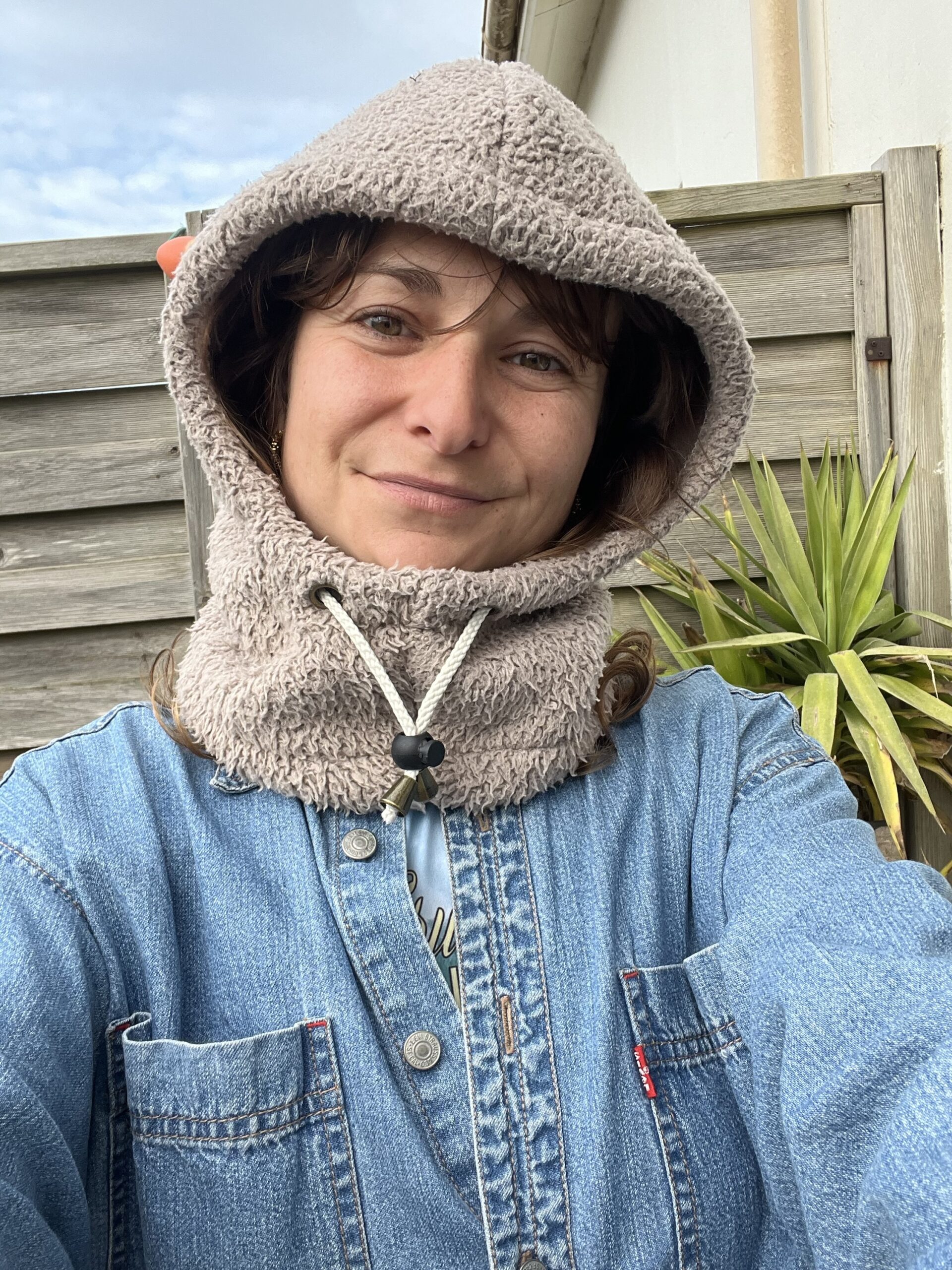 Cagoule marron moumoute