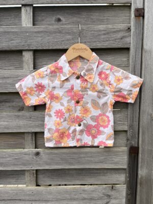 La chemisette enfant fleurs rose