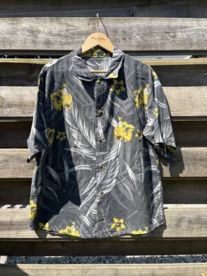 La chemisette noir hibiscus - taille XL